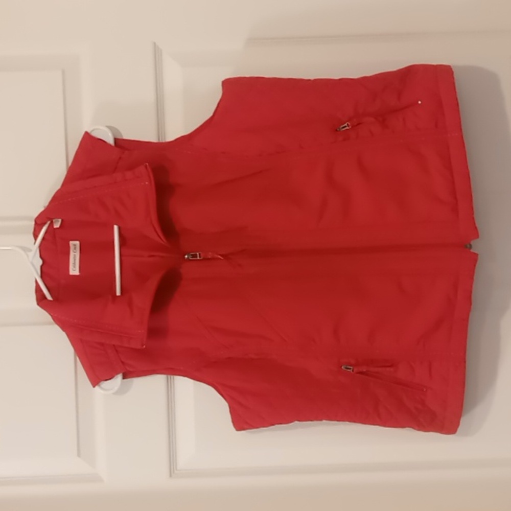 Coldwater Creek Vest Partially Quilted On Sides With Contrasting Stitching